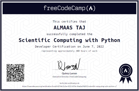 Scientific Computing with Python Certificate